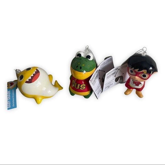 Ryan’s World Baby Shark Nickelodeon Holiday Christmas Tree Ornaments - Picture 3 of 4